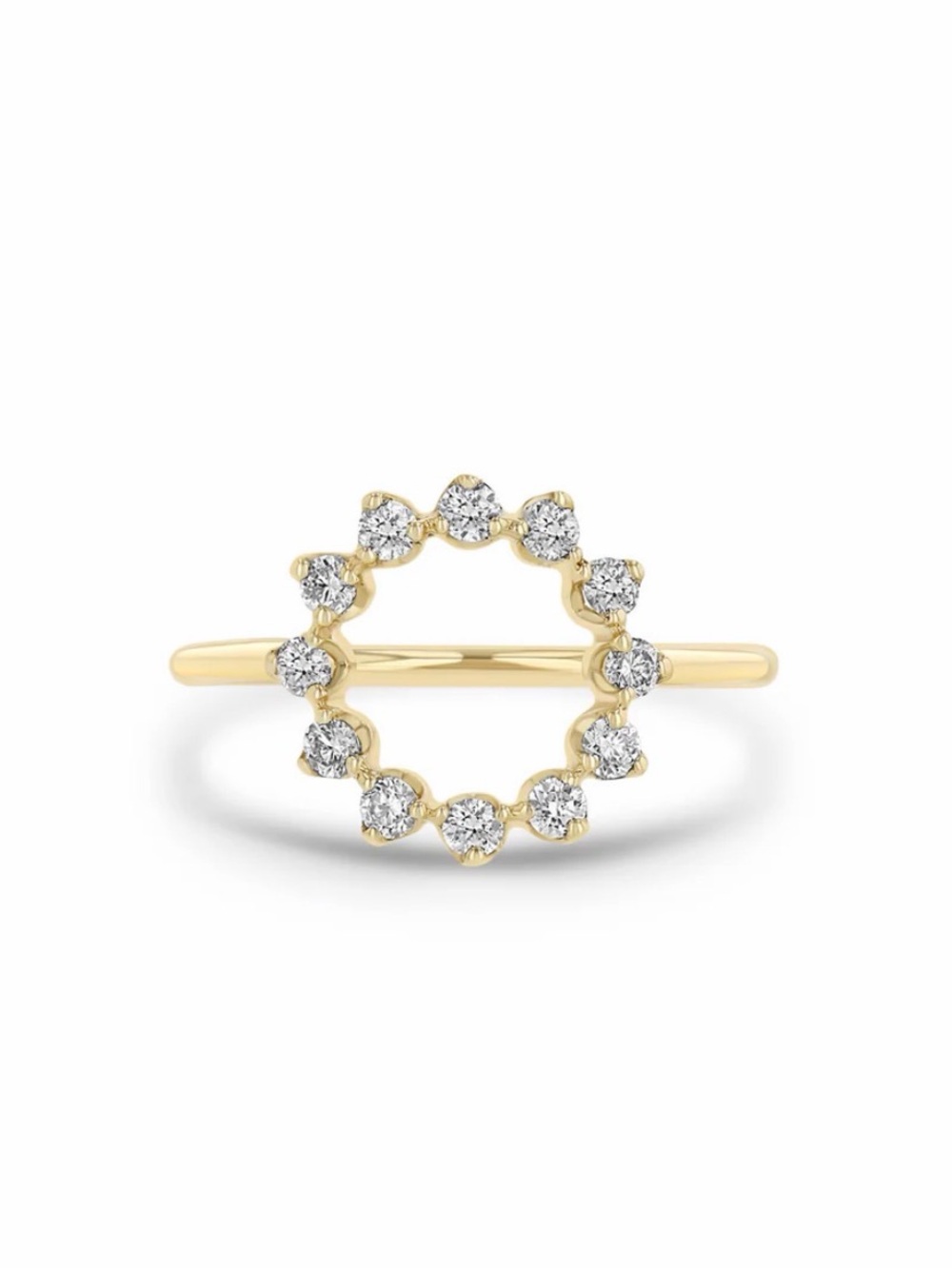 ZOE CHICCO 14K PRONG DIAMOND CIRCLE RING, size 7